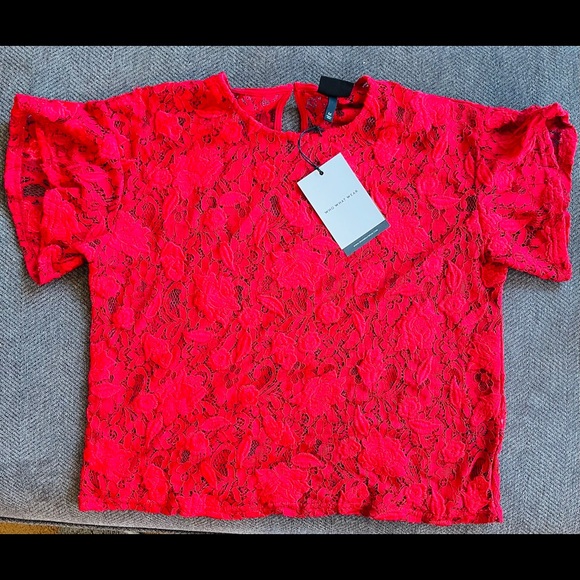 Red Lace Top - Picture 2 of 4